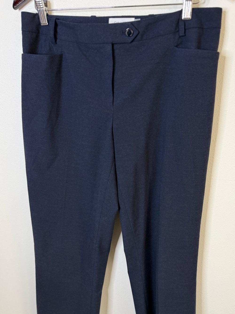 Calvin Klein Navy Heather Suit Set Blazer Pants Size 8 Modern Fit Stretch - Picture 8 of 11